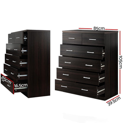 Artiss 6 Chest of Drawers - ANDES Walnut - Cosy Abode