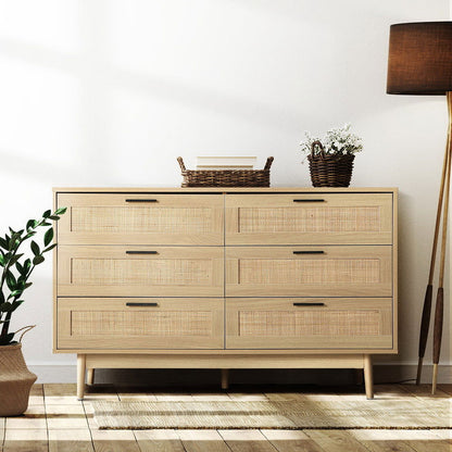 Artiss 6 Chest of Drawers - BRIONY Oak - Cosy Abode