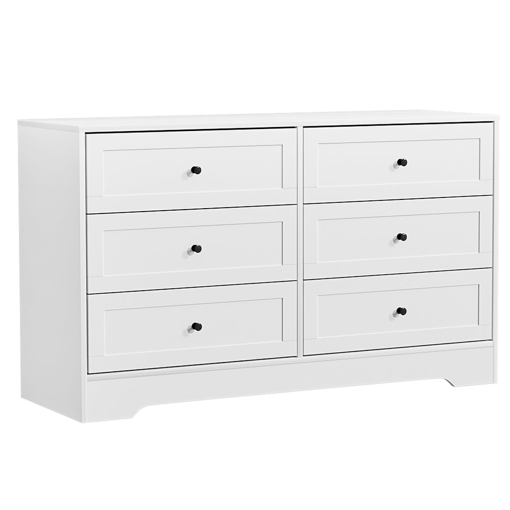 Artiss 6 Chest of Drawers - LEIF White - Cosy Abode