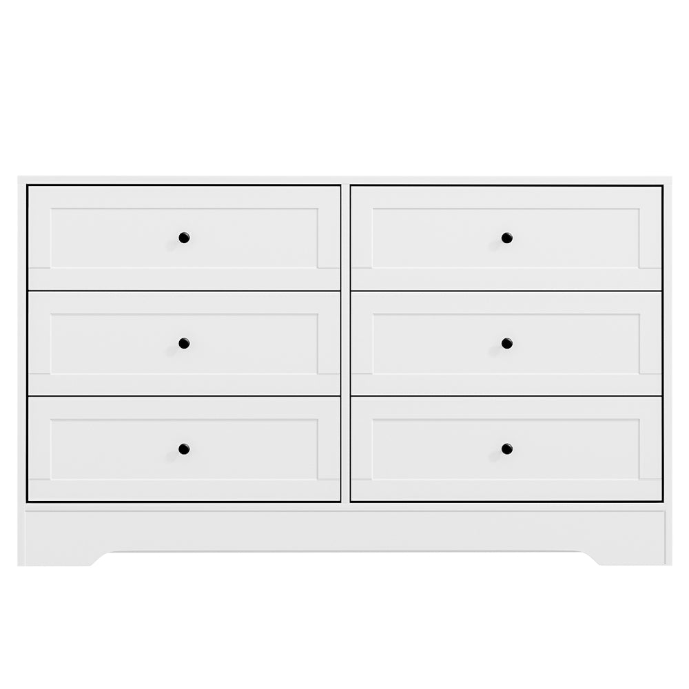 Artiss 6 Chest of Drawers - LEIF White - Cosy Abode