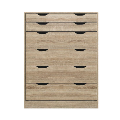 Artiss 6 Chest of Drawers - MYLA Oak - Cosy Abode