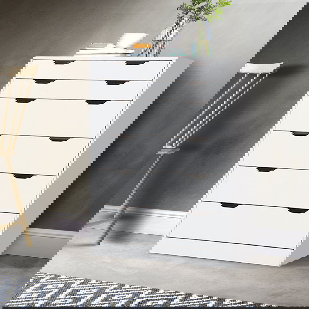 Artiss 6 Chest of Drawers - MYLA White - Cosy Abode