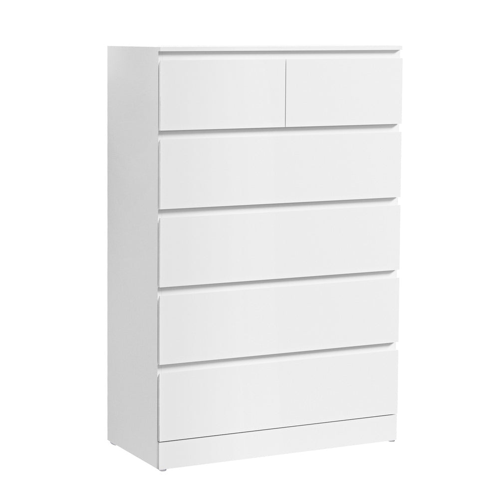 Artiss 6 Chest of Drawers - PEPE White - Cosy Abode