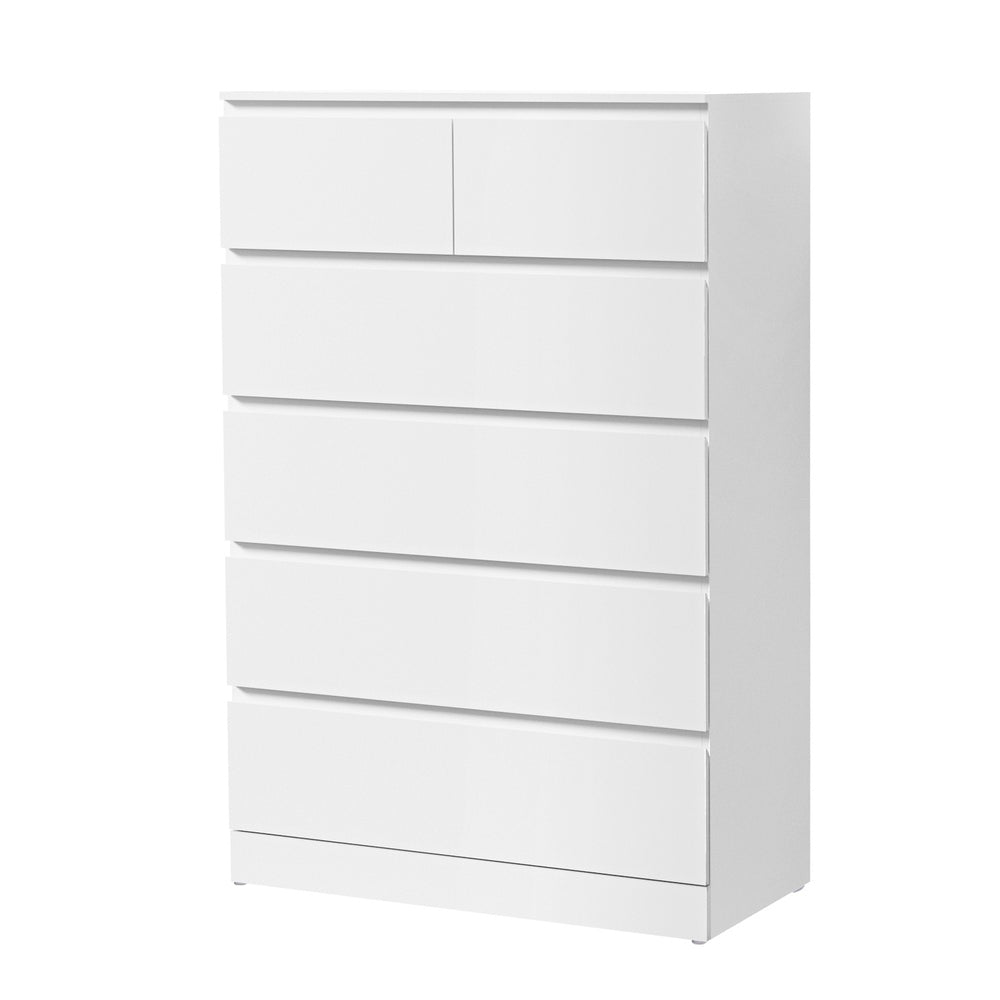 Artiss 6 Chest of Drawers - PEPE White - Cosy Abode