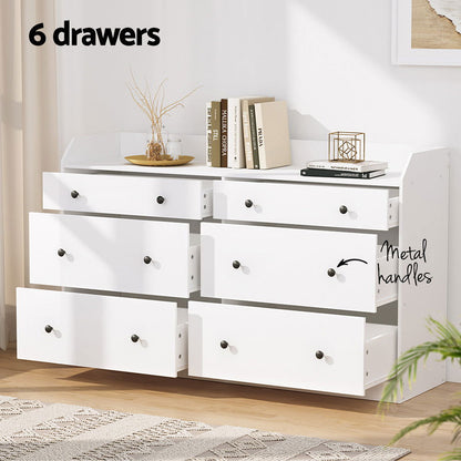 Artiss 6 Chest of Drawers - PETE White - Cosy Abode