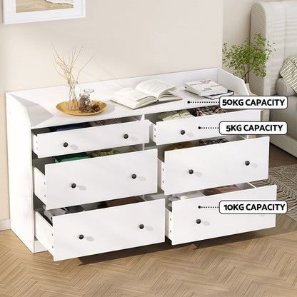 Artiss 6 Chest of Drawers - PETE White - Cosy Abode