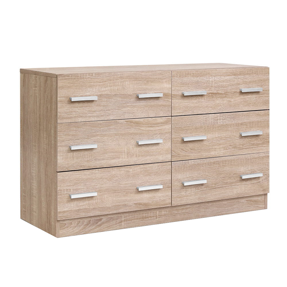 Artiss 6 Chest of Drawers - VEDA Pine - Cosy Abode