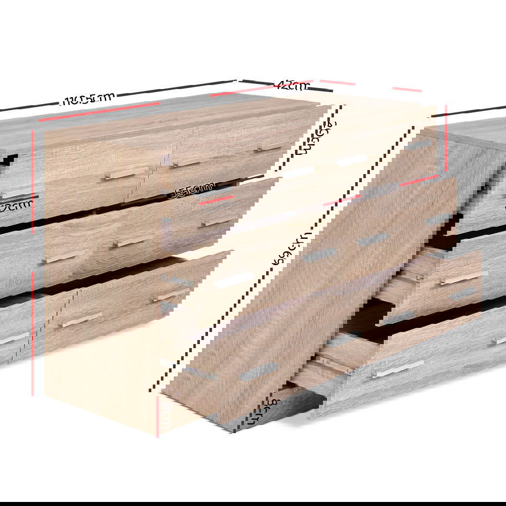 Artiss 6 Chest of Drawers - VEDA Pine - Cosy Abode