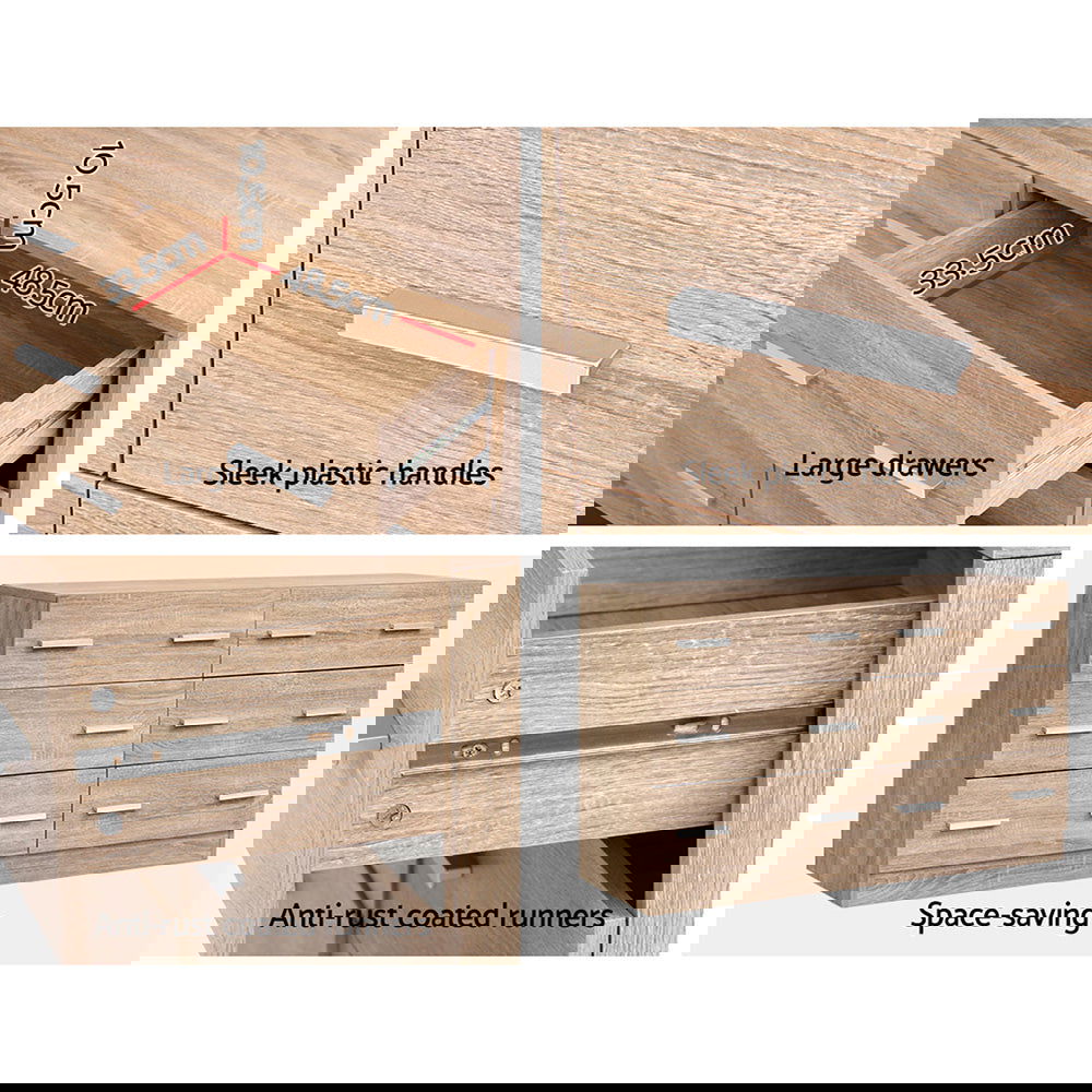 Artiss 6 Chest of Drawers - VEDA Pine - Cosy Abode