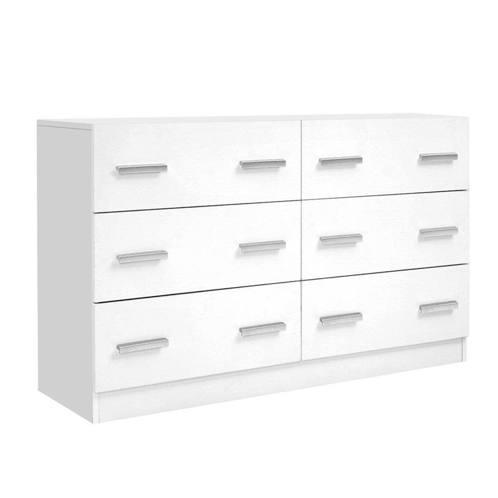 Artiss 6 Chest of Drawers - VEDA White - Cosy Abode