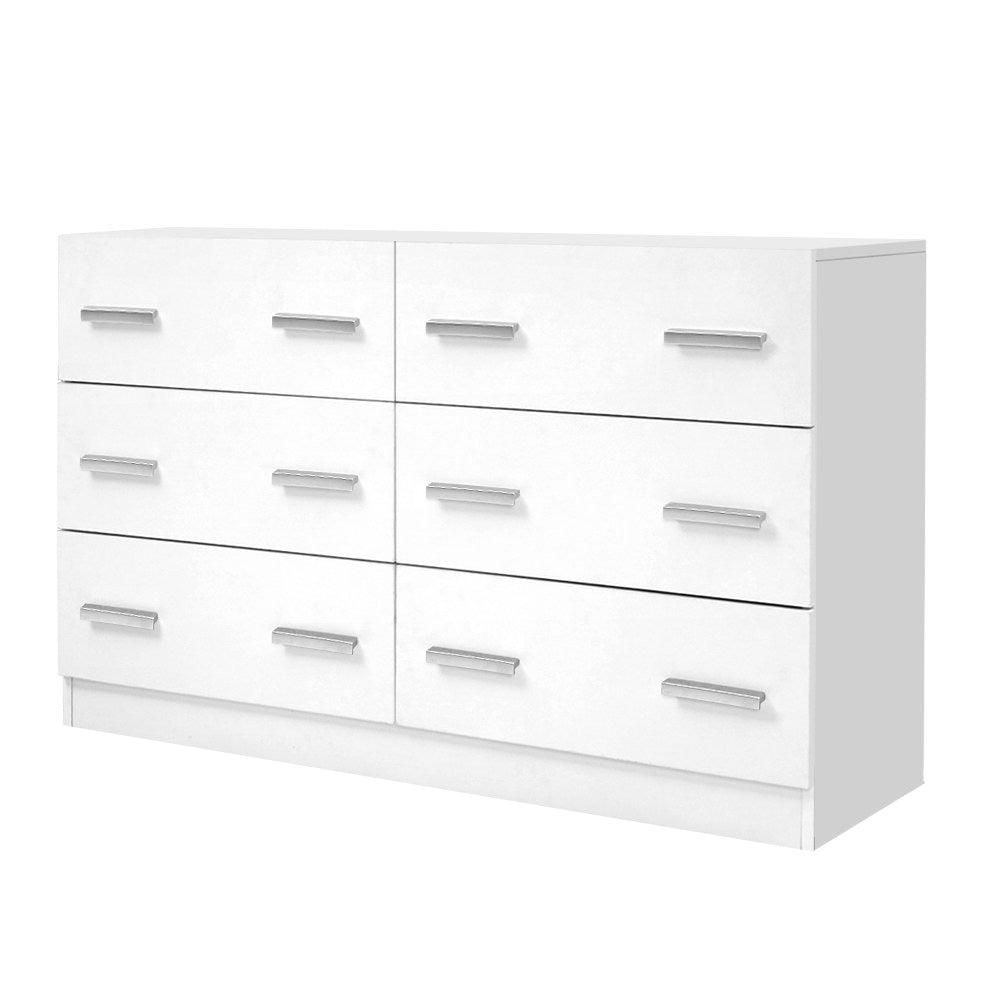 Artiss 6 Chest of Drawers - VEDA White - Cosy Abode