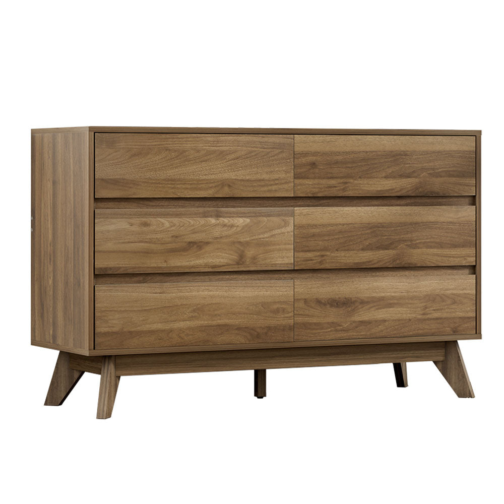 Artiss 6 Chest of Drawers - XAVI Walnut - Cosy Abode
