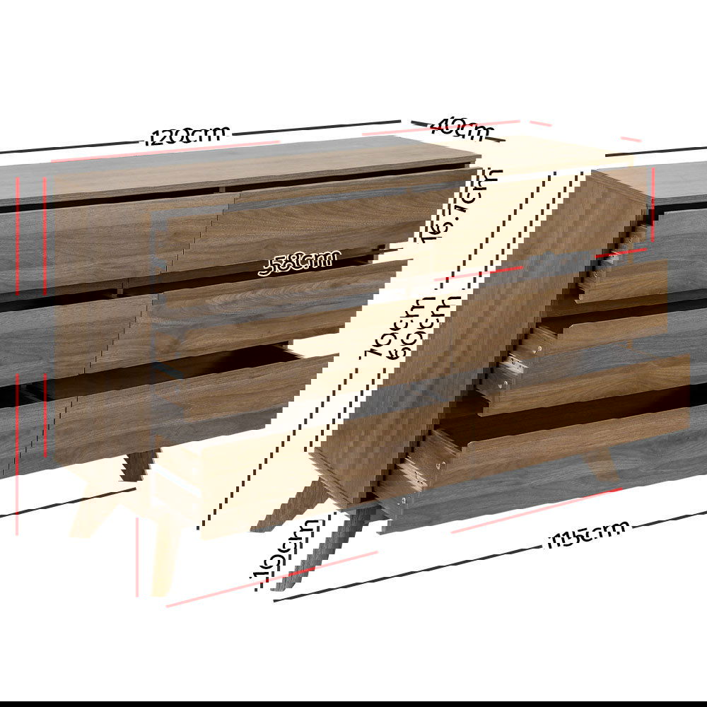 Artiss 6 Chest of Drawers - XAVI Walnut - Cosy Abode