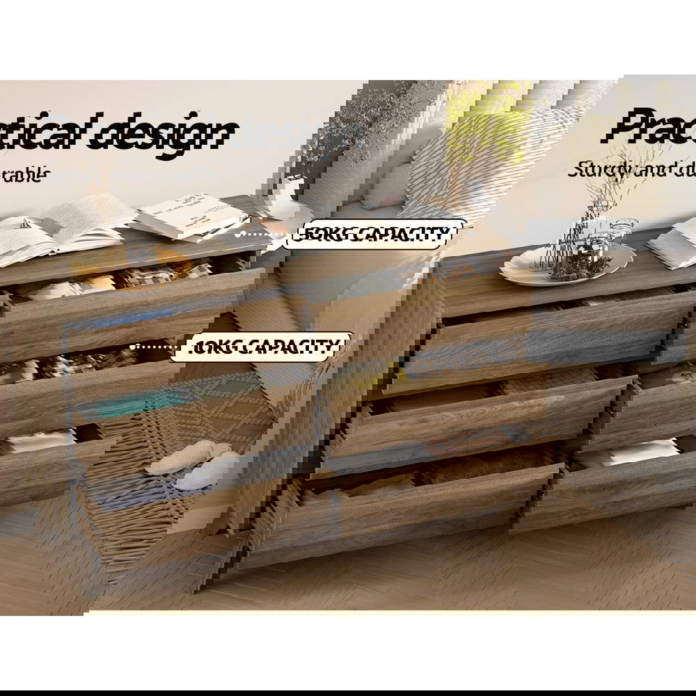 Artiss 6 Chest of Drawers - XAVI Walnut - Cosy Abode