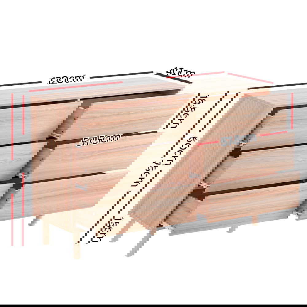 Artiss 6 Chest of Drawers Cabinet Dresser Table Tallboy Storage Bedroom Pine - Cosy Abode