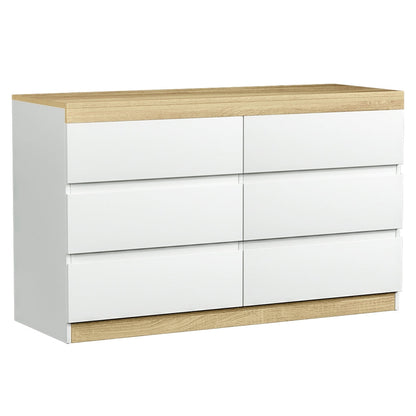 Artiss 6 Chest of Drawers Cabinet Dresser Table Tallboy Storage Bedroom White - Cosy Abode
