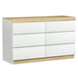 Artiss 6 Chest of Drawers Cabinet Dresser Table Tallboy Storage Bedroom White - Cosy Abode
