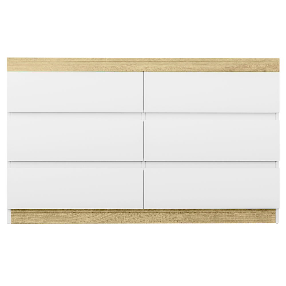 Artiss 6 Chest of Drawers Cabinet Dresser Table Tallboy Storage Bedroom White - Cosy Abode
