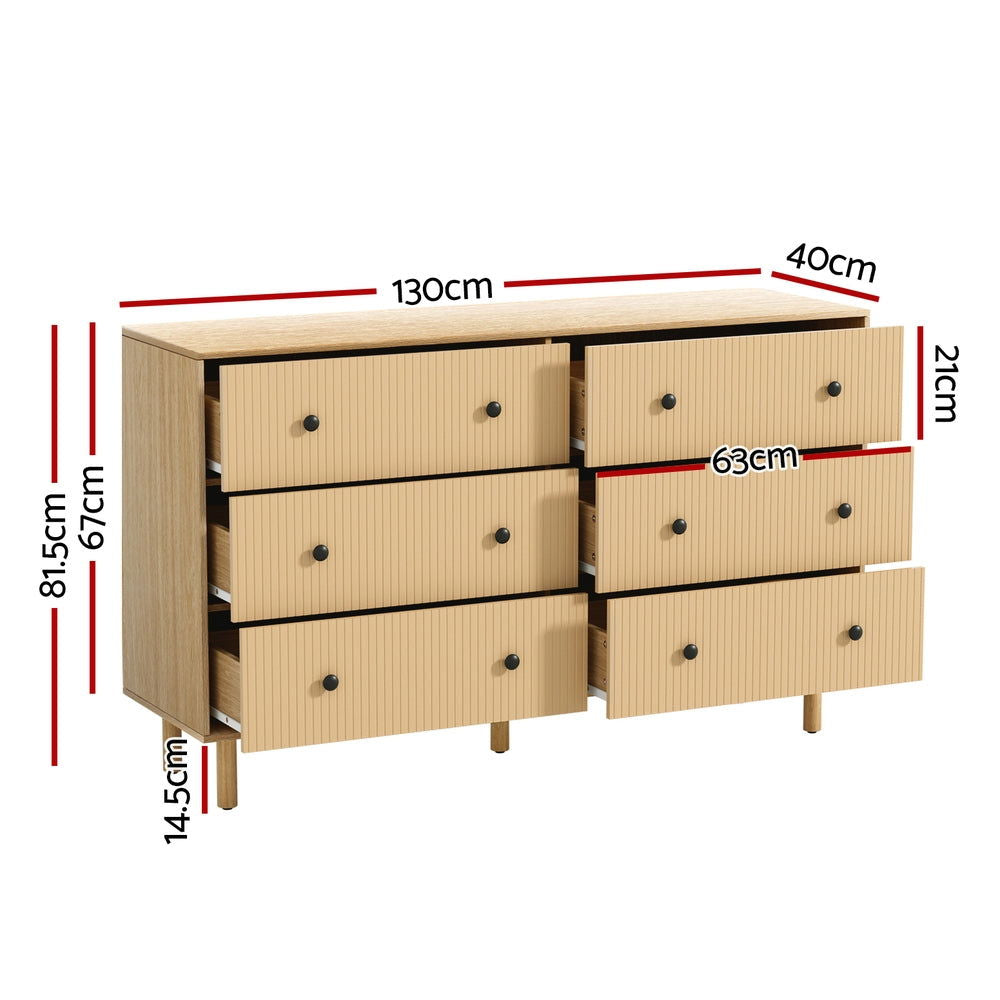 Artiss 6 Chest of Drawers Tallboy Cabinet - RUTH Pine - Cosy Abode
