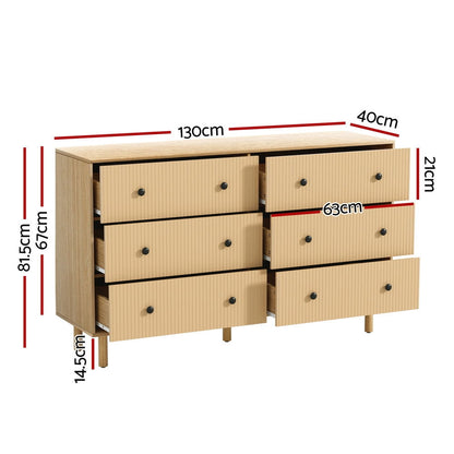Artiss 6 Chest of Drawers Tallboy Cabinet - RUTH Pine - Cosy Abode