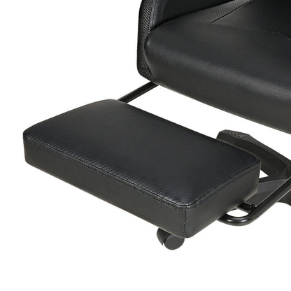 Artiss 6 Point Massage Gaming Office Chair 7 LED Footrest Black - Cosy Abode
