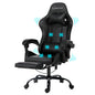 Artiss 6 Point Massage Gaming Office Chair Footrest Black - Cosy Abode
