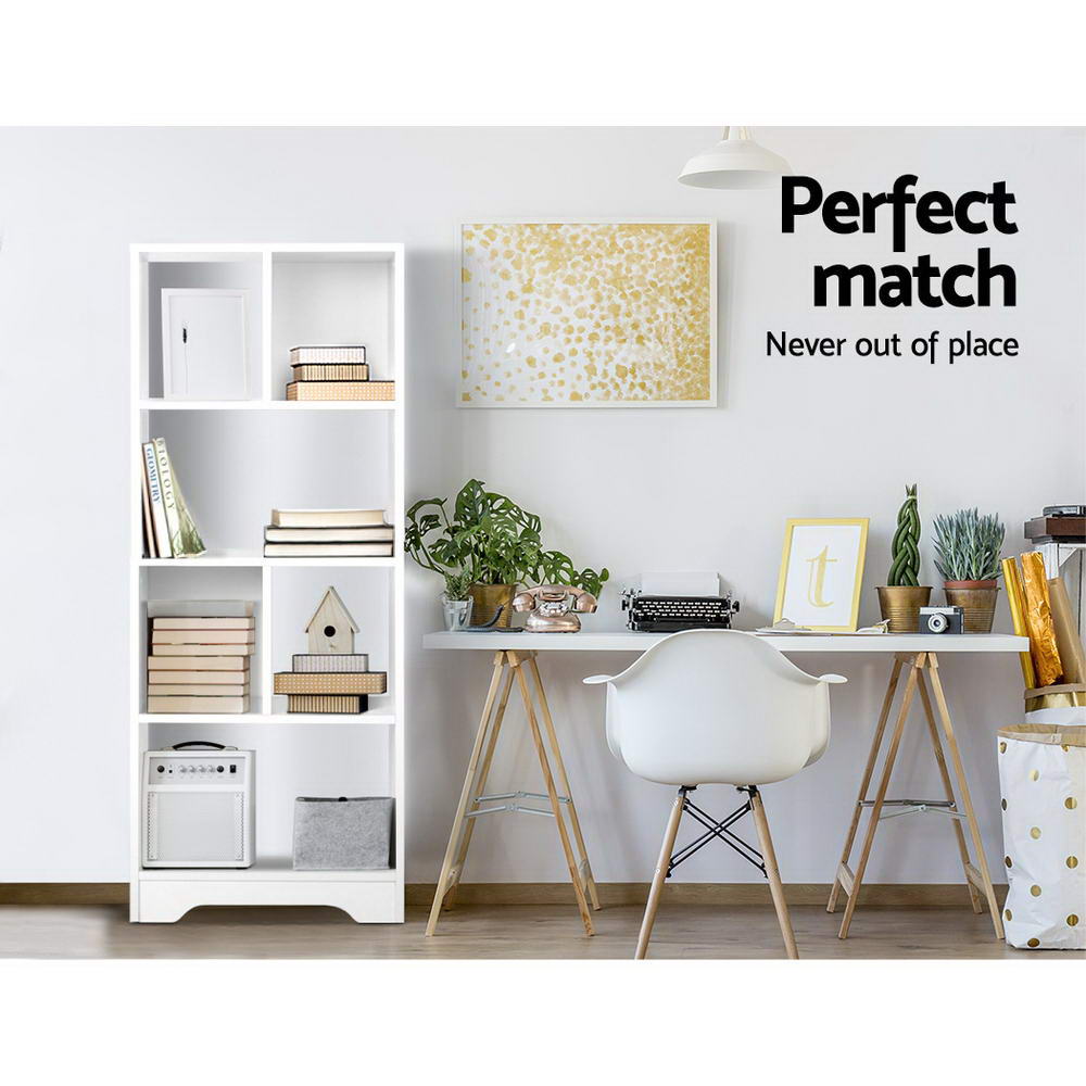 Artiss 6 Tier Bookshelf ANA - White - Cosy Abode