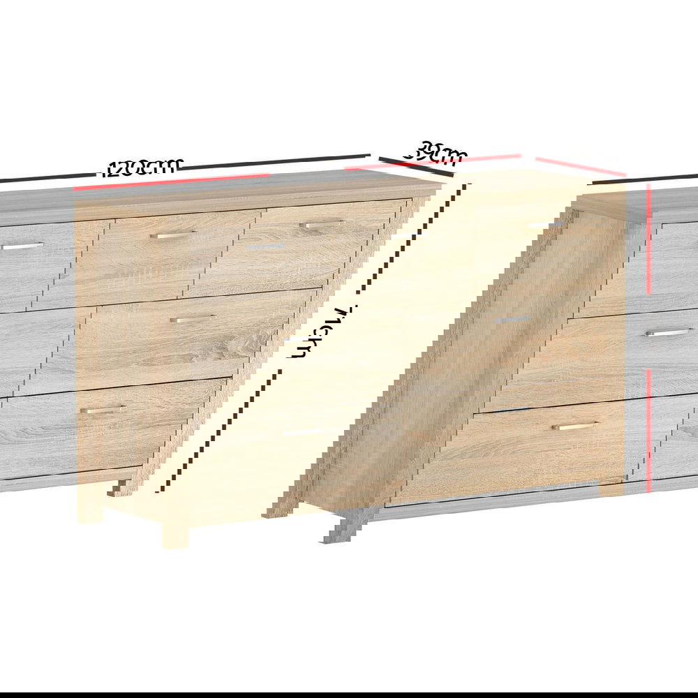 Artiss 7 Chest of Drawers - MAXI Pine - Cosy Abode