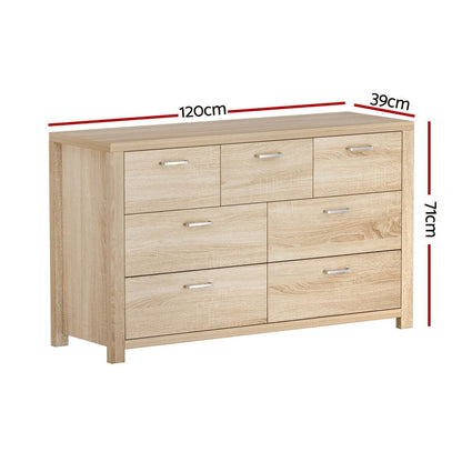 Artiss 7 Chest of Drawers - MAXI Pine - Cosy Abode