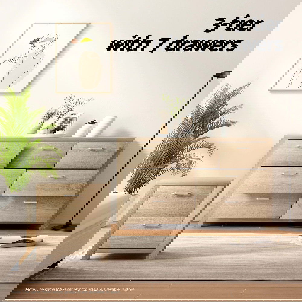 Artiss 7 Chest of Drawers - MAXI Pine - Cosy Abode