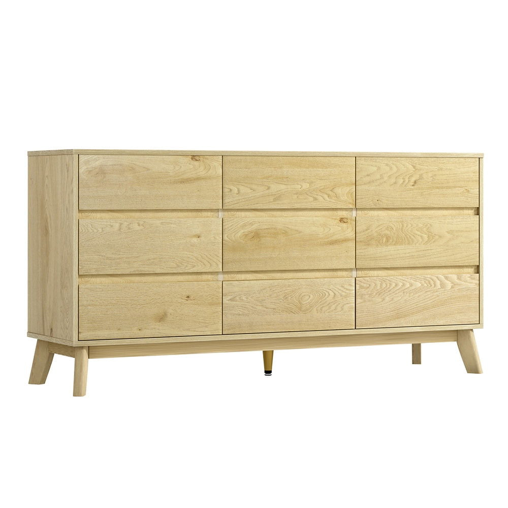 Artiss 9 Chest of Drawers Tallboy Cabinet - XAVI Pine - Cosy Abode