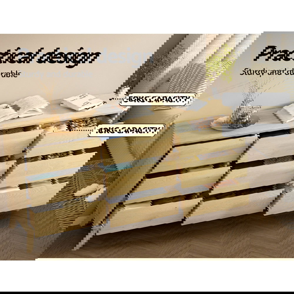 Artiss 9 Chest of Drawers Tallboy Cabinet - XAVI Pine - Cosy Abode