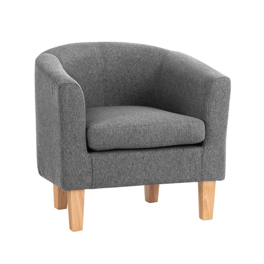 Artiss Abby Fabric Armchair - Grey - Cosy Abode