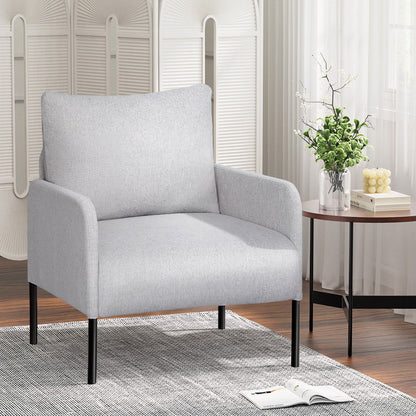 Artiss Armchair Accent Chair Pillow Fabric Grey - Cosy Abode