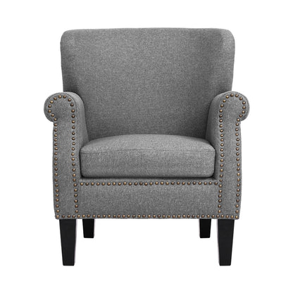 Artiss Armchair Accent Chair Retro Armchairs Lounge Accent Chair Single Sofa Linen Fabric Seat Grey - Cosy Abode