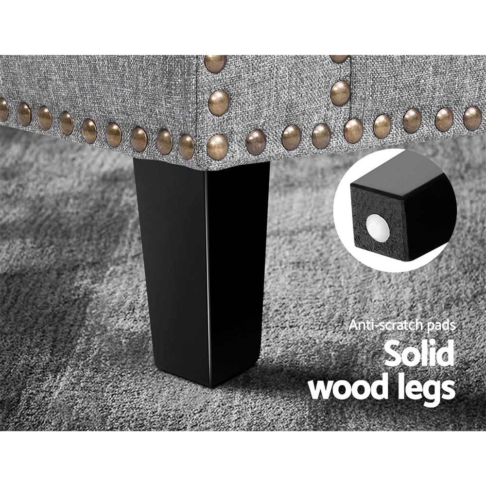 Artiss Armchair Accent Chair Retro Armchairs Lounge Accent Chair Single Sofa Linen Fabric Seat Grey - Cosy Abode