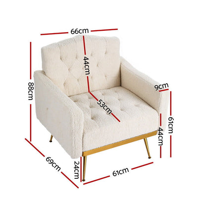 Artiss Armchair Boucle Beige Nicole - Cosy Abode