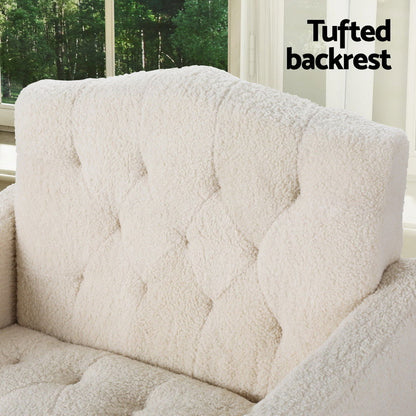 Artiss Armchair Boucle Beige Nicole - Cosy Abode