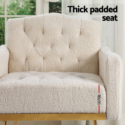 Artiss Armchair Boucle Beige Nicole - Cosy Abode