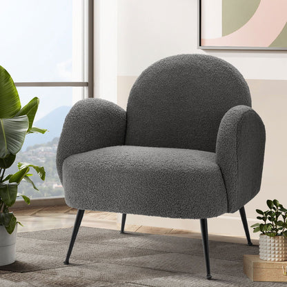 Artiss Armchair Boucle Charcoal Hanes - Cosy Abode