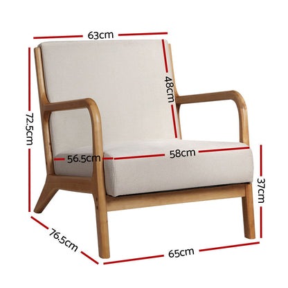 Artiss Armchair Fabric Beige Olive - Cosy Abode