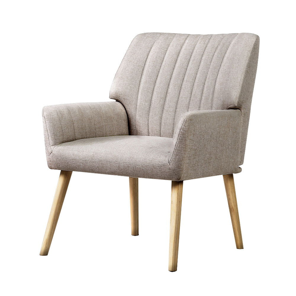 Artiss Armchair Fabric Beige Sebastini - Cosy Abode