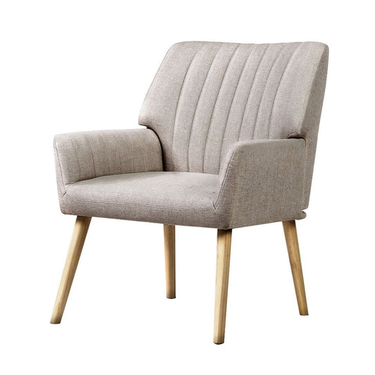 Artiss Armchair Fabric Beige Sebastini - Cosy Abode