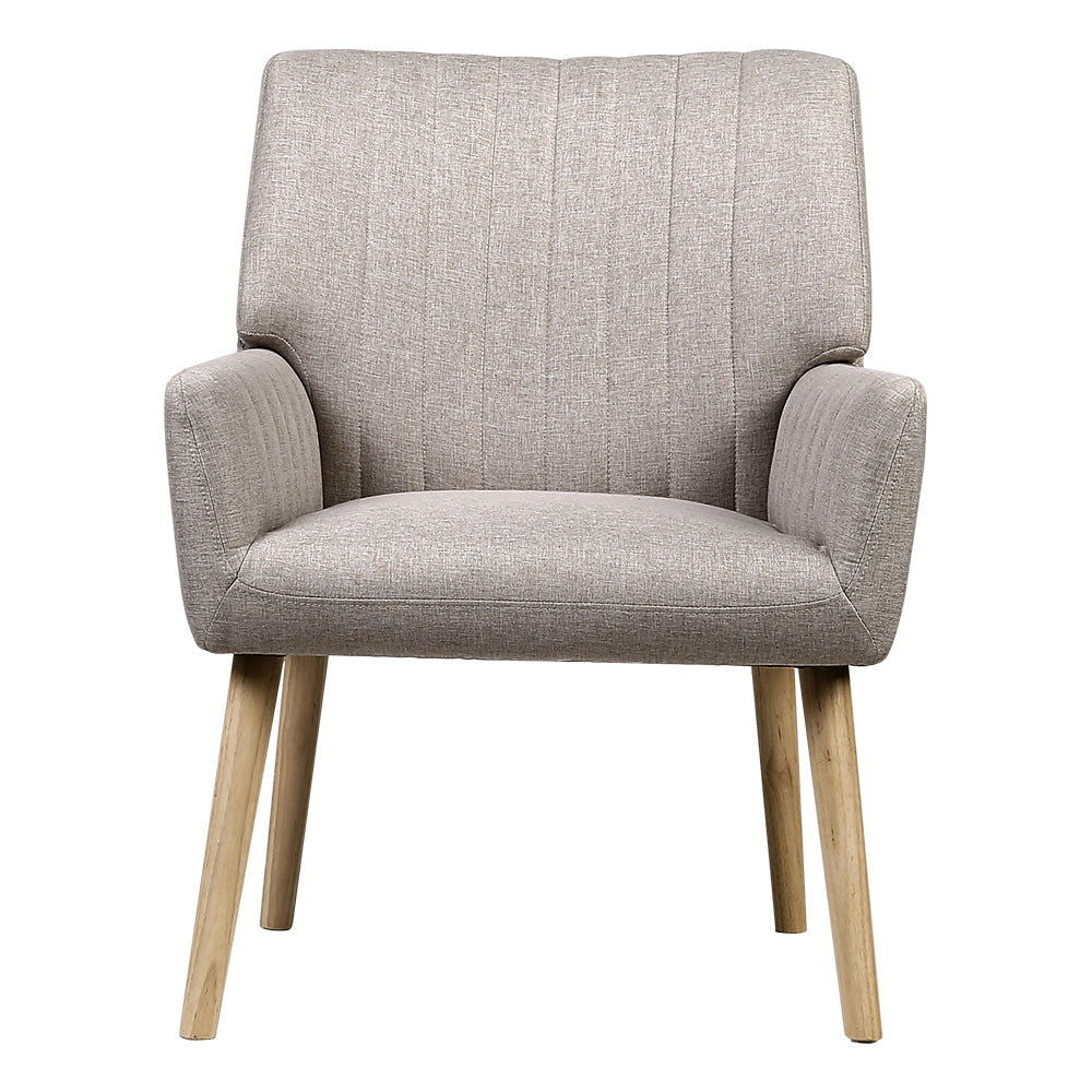 Artiss Armchair Fabric Beige Sebastini - Cosy Abode