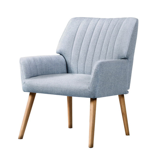 Artiss Armchair Fabric Blue Grey Sebastini - Cosy Abode