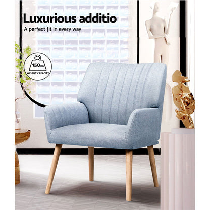 Artiss Armchair Fabric Blue Grey Sebastini - Cosy Abode