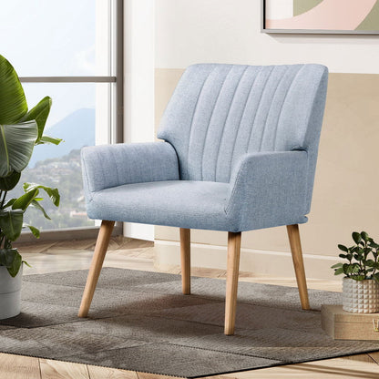 Artiss Armchair Fabric Blue Grey Sebastini - Cosy Abode