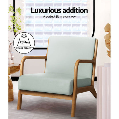 Artiss Armchair Fabric Grey Olive - Cosy Abode