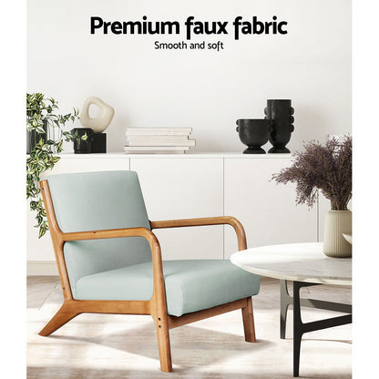Artiss Armchair Fabric Grey Olive - Cosy Abode