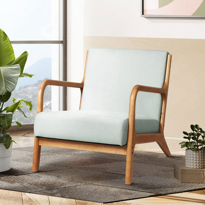 Artiss Armchair Fabric Grey Olive - Cosy Abode